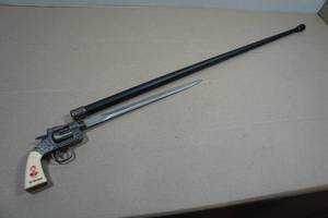 Doc Holliday Pistol Handle Sword Cane - 12 Blade