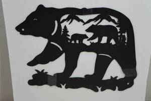 Laser Cut Metal Wall Dcor - Black Bear
