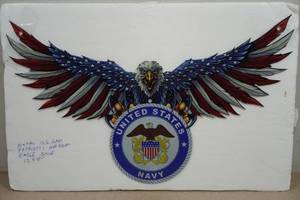 Metal US Navy Patriotic American Eagle