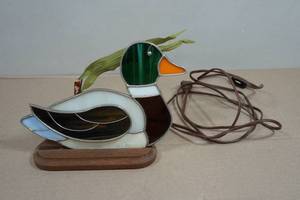 Handmade Lead Glass Mallard Night Light