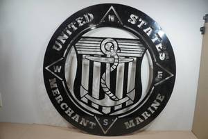 Steel Plate United States Merchant Marines Logo Sign