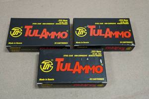 60 TulAmmo .223 Rem 55 Gr FMJ Steel Case Ammo