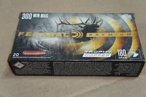 20 Federal Premium .300 Win Mag 180 Gr Trophy Copper Ammo