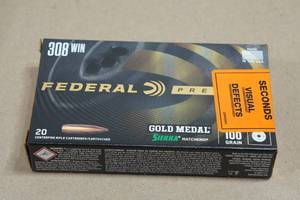 20 Federal Premium .308 Win 168 Gr Gold Medal Sierra Matchking BT HP Ammo