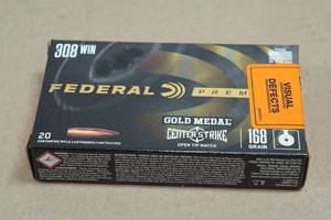 20 Federal Premium .308 Win 168 Gr Gold Medal Center Strike Open Tip Match Ammo