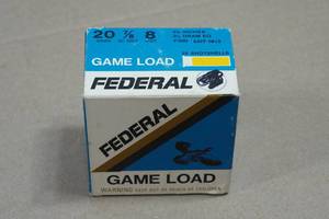25 Federal Game Load 20 Gauge 2-34 8 Shot Shotshells