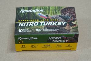 10 Remington Nitro Turkey 12 Gauge 2-34 4 Shot Shotshells