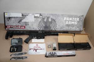 Unfired Panzer Arms AR-Twelve 12 Gauge Semi-Auto AR-Format Shotgun - 2 Magazines
