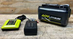 Ryobi 40V Volt Lithium-ion 6.0 Ah High Capacity Battery OP40602VNM with Charger