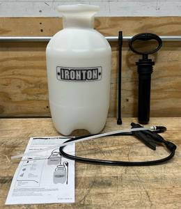 Ironton Portable Poly Sprayer, 2 Gallons, 45 PSI, Adjustable Nozzle, Anti-Clog Filter #32001 Msrp $17.99