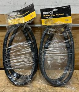 Klutch Lot of 2- Professional Whip Hose, 12in. x 5ft., 300 PSI #113470 Msrp $59.98 (See Description)