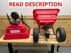 Earthway Lot of 2- 80# Tow-Behind Spreaders (for parts or repair)