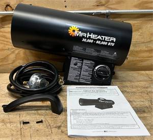 Mr. Heater Forced Air Propane Heater, 60,000 BTU, Model# MH60FAV #20587 Msrp $134.99 see description