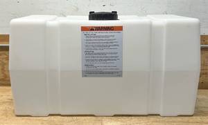 Romotech Square Poly Reservoir Water Storage Tank   50 Gal., UV-Protected, Graduation Marks, Natural, Model# 82123919 #48169 Msrp $209.99