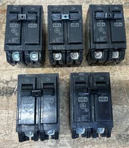 GE Circuit Breaker 2 Pole Unit 60A lot of 5