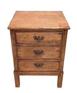 Vintage Oak 3-Drawer Side Table