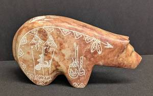 Arthur Yazzie Alabaster Bear - Hand-Carved Sculpture