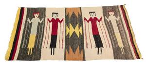 Vintage Native American Yei Textile Runner - HopiKachina Style