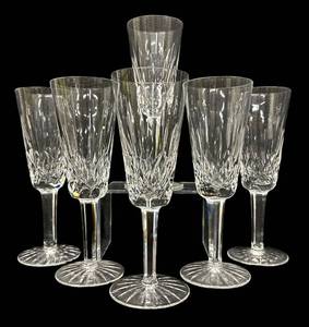Waterford Lismore Crystal Champagne Flutes - 7 14 in Tall - Set of 6