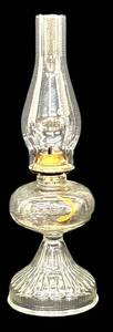 Vintage Pressed Glass Oil Lamp - Hurricane Lamp