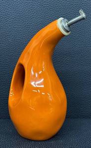 Rachael Ray H016S Olive Oil Vessel - 9-Inch Tall Orange Ceramic Pourer