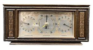 Airguide Weather Station - Thermometer, Barometer & Humidity in Wood Cabinet