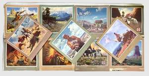Santa Fe Railroad Vintage Calendar Prints - 13 x 13.75 in