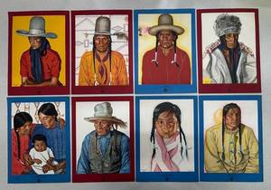 Winold Reiss Glacier Park Portraits - 8 Prints