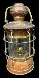 Anchor Ship Lantern - Copper & Brass with Glass Globe, Nautical Lighting