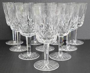 Waterford Lismore Crystal Goblets / Wine Glasses (Lot of 9)