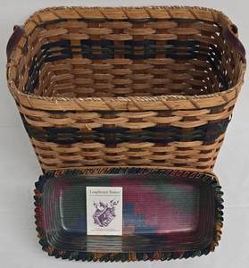 Vintage Longaberger Bread Basket with Liner & Protector & Handwoven Basket