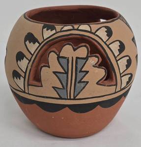 A. Loreto Jemez Pueblo Pot - Hand Painted - Signed
