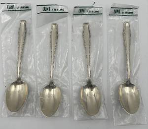 Lunt Sterling Silver Teaspoons - 4 Pack, Sealed in Original Bags