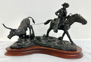 Legends - Bustin A Herd Quitter Bronze - by C.A. Pardell - 1986 Limited Edition of 2,500