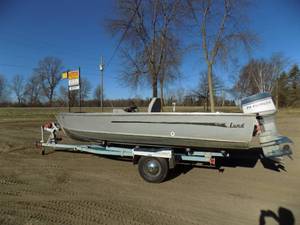 1976 Lund Boat with 75hp Evinrude and EZ Load Trailer