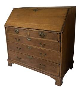 LL - Antique Oak Fall Front Secretary Desk