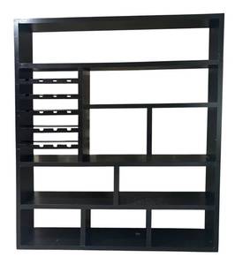 LL - Black Wall Shelf With Left-Slot Rack