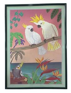 LL - White Cockatoos Print by Raul Del Rio