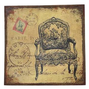 LL - Distressed Burlap Wall Art - Vintage Chair Print on Carte Postale