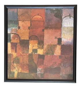 O - Red and White Domes Print by Paul Klee