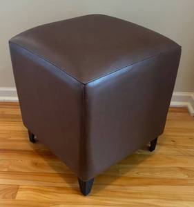 O - Crate & Barrel Leather Footstool