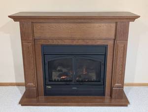 LL - Vermont Castings Electric Fireplace Mantel - Oak Finish