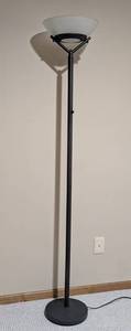 LL - Floor Lamp, Black Metal with Frosted Glass Shade