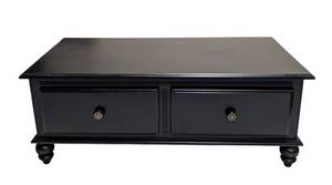 LL - Riverside Black Wood Coffee Table with 2 Drawers