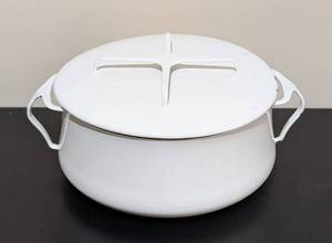 LL - Dansk White Enamel Pot with Lid