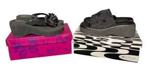 LL - Ipanema Womens Black Sandals - Bead-Embellished & Floral Accent, Sizes 8 & 9