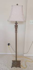 ML - Decorative Floor Lamp, Fabric Shade with Crystal Fringe