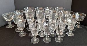 ML - Vintage Stemware - Clear Glass - 3 Sizes Tall, Medium, Small
