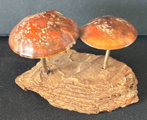 DR - Vintage Bovano Handcrafted Mushroom Sculpture