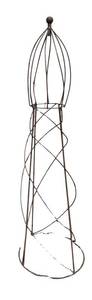 BY - Garden Obelisk Cage with Ball Finial - Outdoor Yard Decor